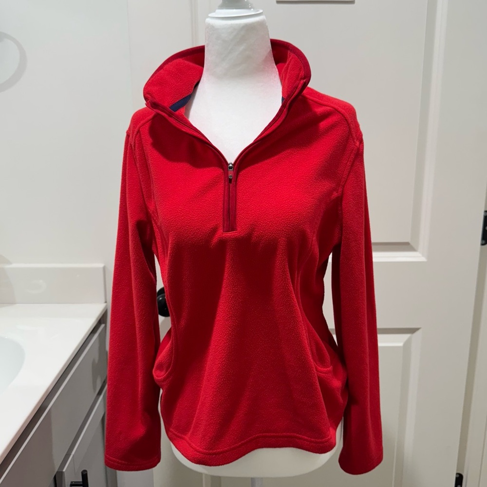 Lands’ End Red Fleece‎ Quarter-Zip Pullover